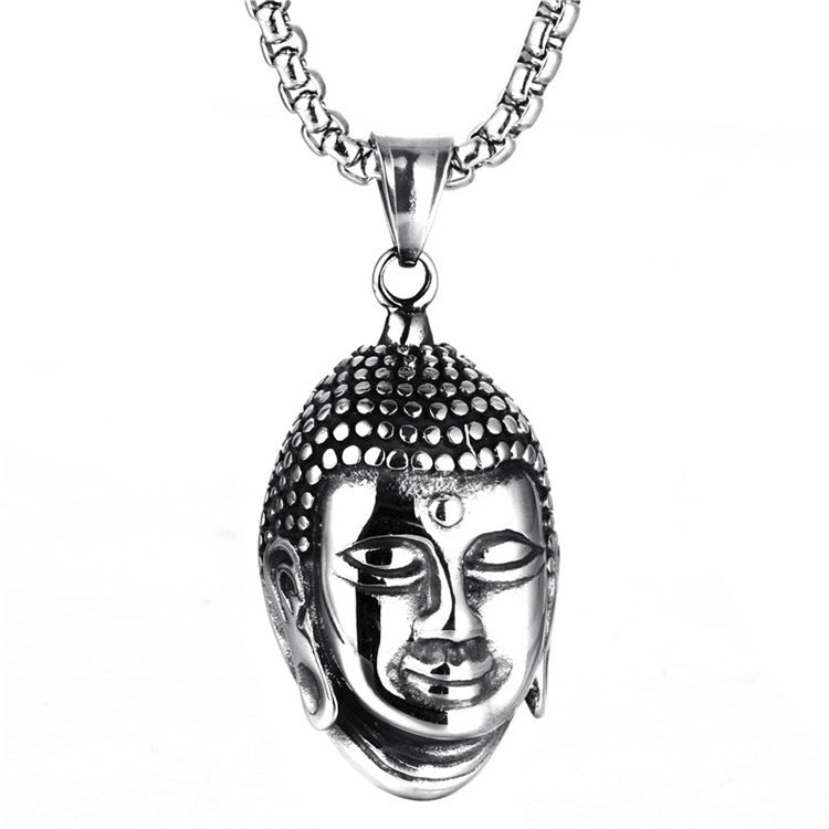Wholesale Retro Hip Hop Stainless Steel Skull Necklace Bohemian Style